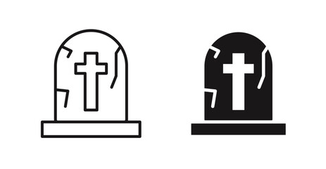 Poster - Tombstone vector icon set in black color.