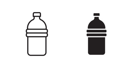 Poster - Water bottle vector icon set in black color.