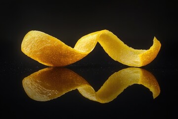 Aufkleber - A close-up shot of an orange peel on a dark background