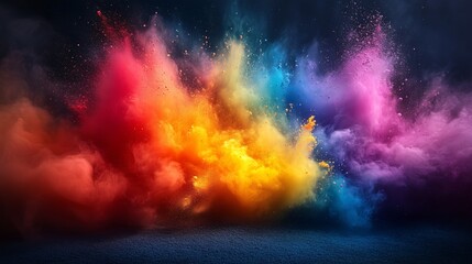 vibrant colorful powder explosion
