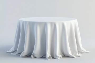 Poster - A simple table setup with a white cloth and no decorations