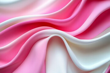 Leinwandbilder - Soft fabric waves in shades of pink and white create an elegant and flowing visual display of textile artistry