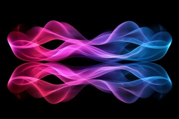 Aufkleber - Colorful wave patterns create a mesmerizing visual display of light and movement in a digital artwork