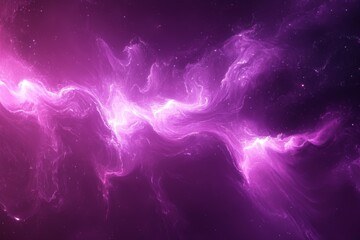 Poster - Vibrant cosmic nebula with swirling purple hues and stars in the background