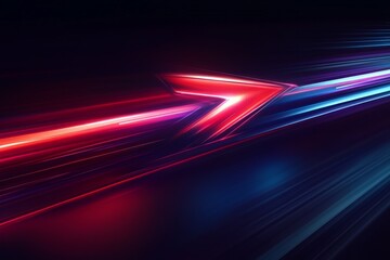 Poster - Dynamic light trails create an abstract representation of speed and motion in a dark background setting