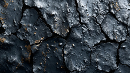 Wall Mural - Cracked Texture Background Black Gold Elegance, Abstract Grunge Wall for Luxury Design