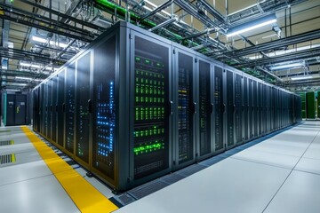 Poster - Modern data center equipped with advanced server technology and efficient cooling systems