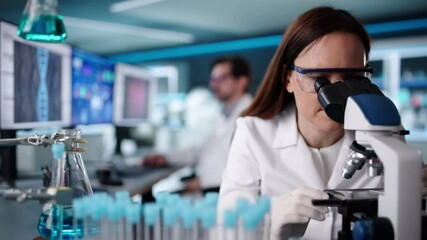 Aufkleber - Female And Male Researcher Working