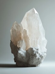 Poster - A natural formation with a prominent crystal, suitable for backgrounds or scientific visuals