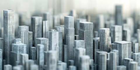 Poster - Metal cityscape with intricate details and textures