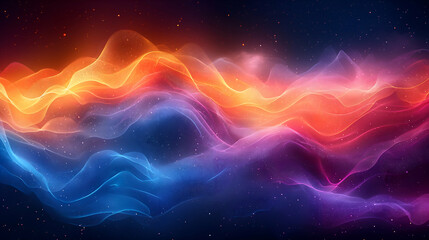 Wall Mural - Colorful Waves Background Vibrant Energy Design, Smooth Texture for Modern and Fantasy Themes