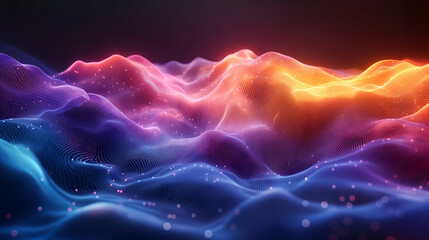Wall Mural - colorful digital waves modern futuristic design with vibrant particle flow and gradient texture