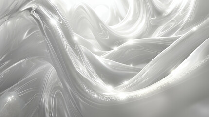 Wall Mural - Silver Liquid Swirls Shiny Modern Design with Flowing Waves for Abstract Backgrounds