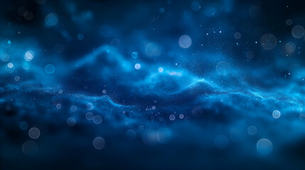 Wall Mural - blue particle wave deep space galaxy, cosmic night sky background for futuristic design