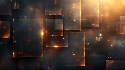 Wall Mural - Dark Orange Glowing Square Modern Texture Design, Abstract Background for Wallpaper