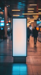 Poster - A blank billboard in an airport terminal, ready for advertising