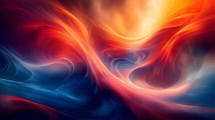 Wall Mural - Red Blue Swirling Energy Dynamic Fluid Design, Modern Art with Motion Waves