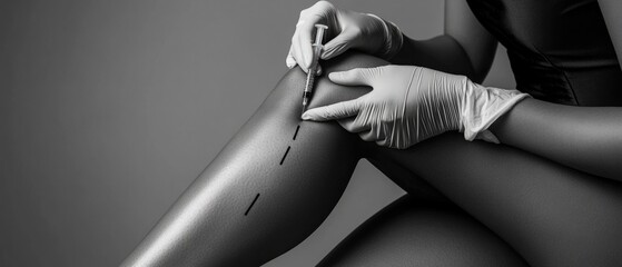 Aufkleber - A doctor examines a woman's leg in a clinical setting