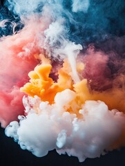 Aufkleber - A close-up shot of a colorful smoke cloud, suitable for use in various creative projects
