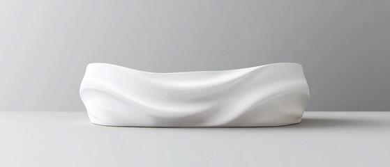 Poster - A simple white bowl placed on a table, ready for use