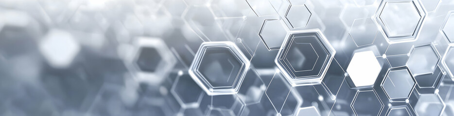 Poster - Abstract background with hexagons and connected lines