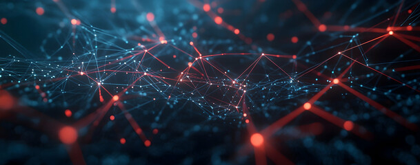 Poster - A wide shot of the city at night, featuring an array of interconnected glowing lines