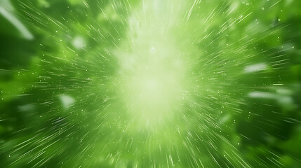 Poster - Dynamic green energy burst nature scene abstract animation lush environment wide-angle view vibrant concept
