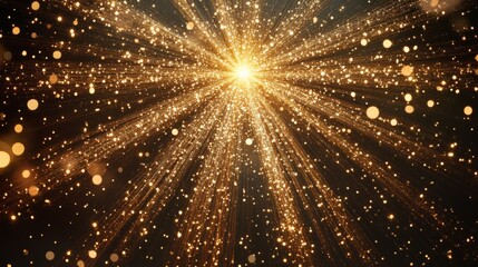 Wall Mural - bright golden light bursts outward from a central glowing point