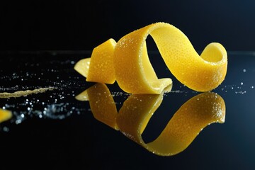 Poster - A close-up view of the intricate patterns and texture of an orange peel on a table
