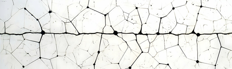 Poster - A white background with black pinpoint connections linked by thin lines