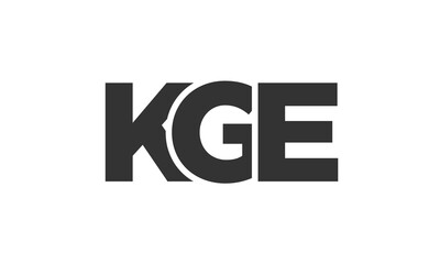 Poster - KGE logo design template with strong and modern bold text. Initial based vector logotype featuring simple and minimal typography. Trendy company identity.