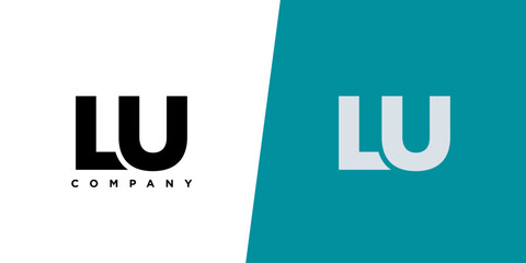 Aufkleber - Letter L and U, LU logo design template. Minimal monogram initial based logotype.