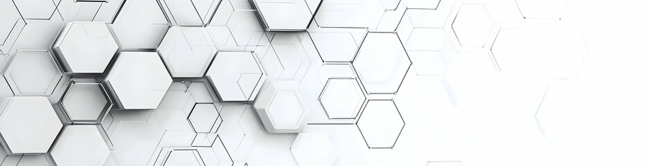 Poster - A minimalist background with interconnected hexagons and lines, representing global connectivity or a digital network concept in business
