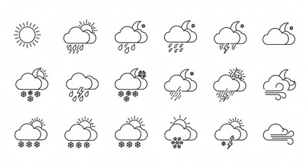 set of weather icons vector abstract illustration