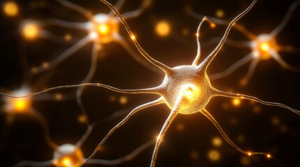 Poster - Glowing Neural Network Visualization, Artificial Intelligence and Machine Learning Concept.