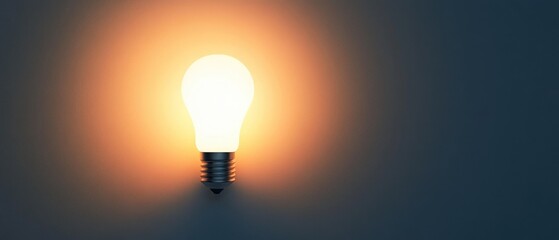 Aufkleber - A single light bulb shining brightly in a dark environment, often used as an illustration of hope or guidance