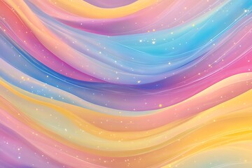 Fototapete - a whimsical and vibrant background featuring pastel rainbow waves