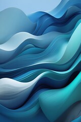 Poster - Vibrant blue waves flow harmoniously, creating an abstract representation of nature's beauty and tranquility