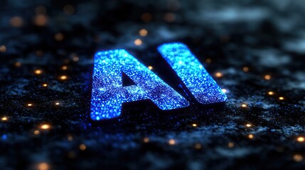 Fototapete - AI illuminated by shimmering particles