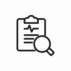 Poster - Medical document search icon vector sign