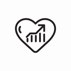 Poster - heart statistics analytics icon vector sign