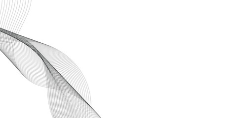 Poster - abstract wave and curved blend lines on transparent background. sound, music, volume background. des