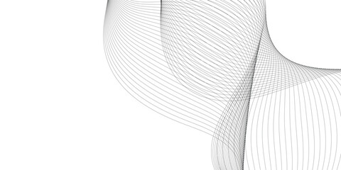 Poster - thin wavy curve line vector background. curve wave seamless pattern background. black and grey wave 