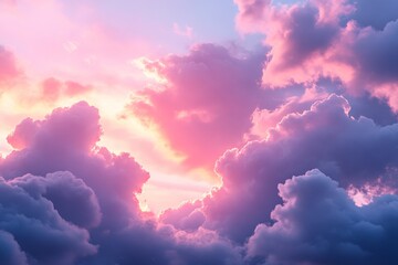 Aufkleber - Beautiful sunset over vibrant clouds filling the sky with shades of pink and purple at dusk