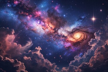 Wall Mural - vibrant skies and cosmic explorations in astronomy and galaxy background