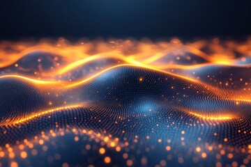 Aufkleber - Dynamic wave of digital light and color showcasing vibrant energy patterns at night