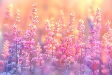Poster - Colorful wildflowers bloom in a vibrant field during golden hour