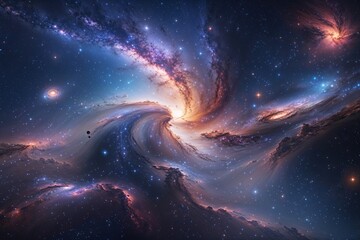 Wall Mural - ethereal galaxies and starlit space panorama