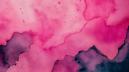 Poster - Elegant blend of pink and purple watercolor creating an abstract artistic background