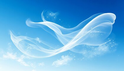 Poster - abstract blue waves with sparkling, flow line art design, technology background, wallpaper